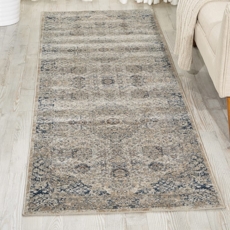 Malta Vintage Oriental Bordered Medallion Area Rug