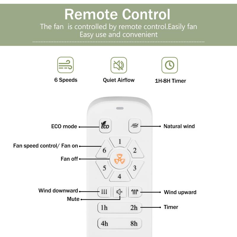 52" Ceiling Fan with Remote Control No Lights,Modern Reversible DC Motor Indoor 3 Blades Ceiling Fans