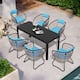 Option Table-Grey&Chair-Blue-7PC