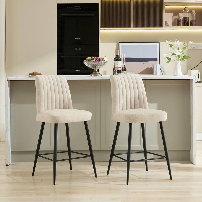 Modern Metal Frame Bar Stool Set of 2 with Sponge Seat 300lb Capacity 39.76