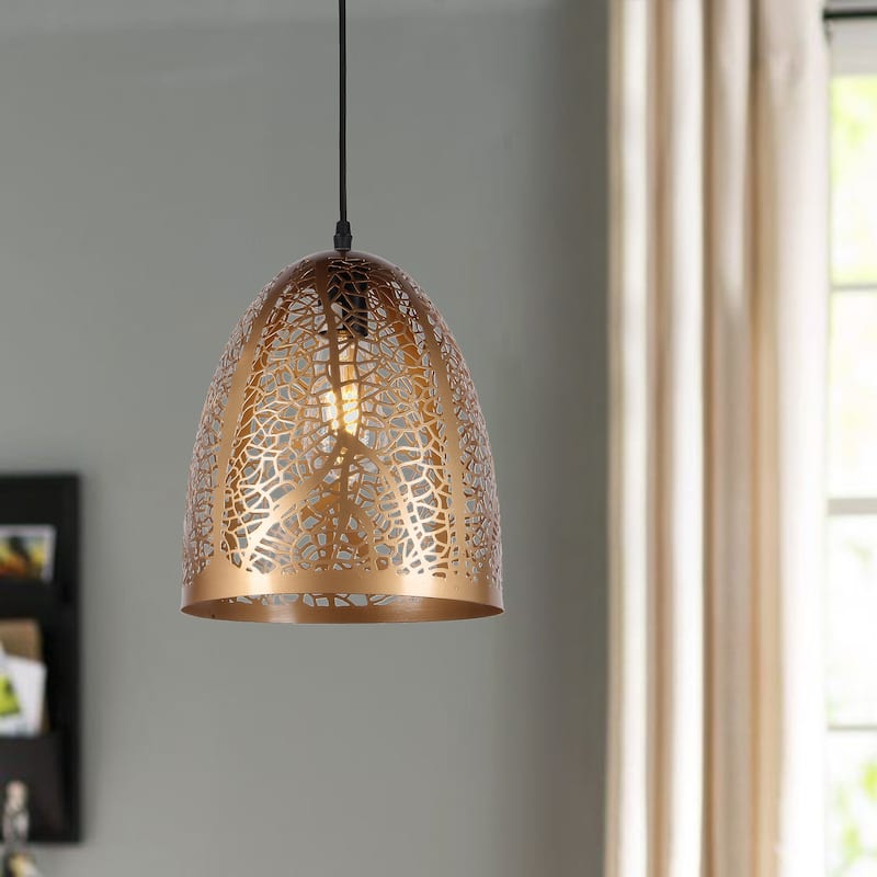 Tania Polished Brass 1-Light Metal Dome Shade Pendant Light