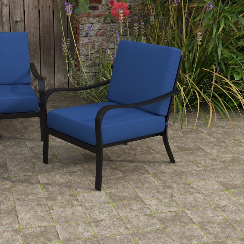 Hampton bay spring haven club chair blue seat top and back cushion set