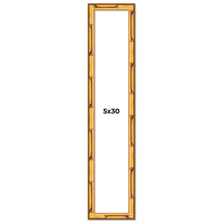 5x30 Frame Gold Bamboo Picture Frame Modern Photo Frame Includes UV Acrylic Shatter Guard Front Acid Free Foam Backing Board