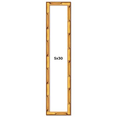 5x30 Frame Gold Bamboo Picture Frame Modern Photo Frame Includes UV Acrylic Shatter Guard Front Acid Free Foam Backing Board