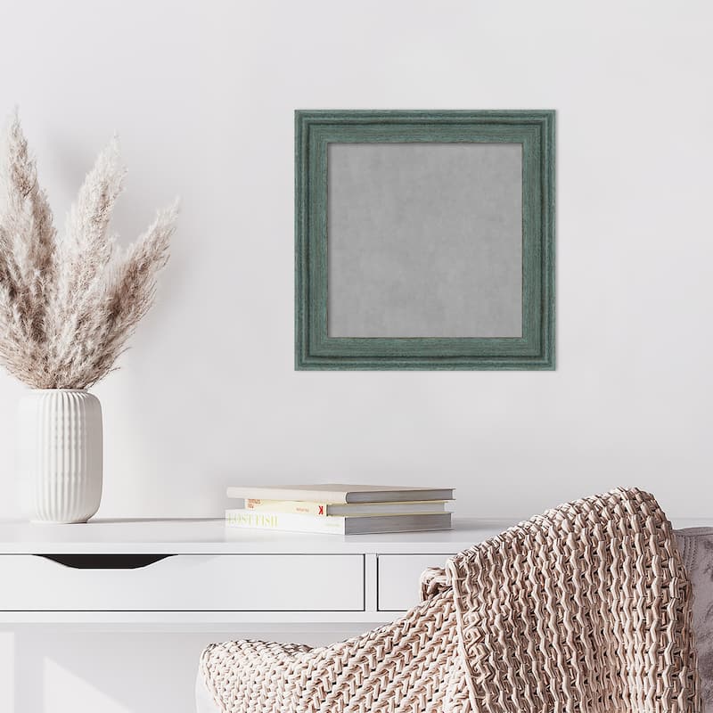 Amanti Art Upcycled Teal Grey Framed Magnetic Board