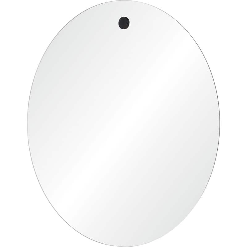 Round Vanity Mirror - 30" - Matte Black and Gold