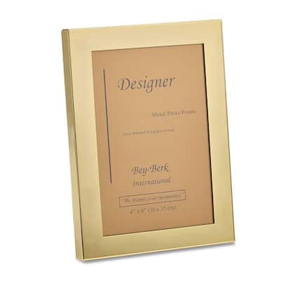 Curata Solid Brass Polished Lacquer-Coated 4x6 Photo Frame
