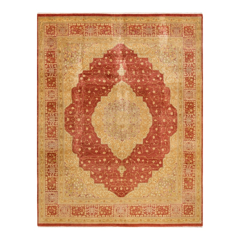 Overton One-of-a-Kind Hand-Knotted Traditional Oriental Mogul Orange Area Rug - 8' 2" x 10' 4"
