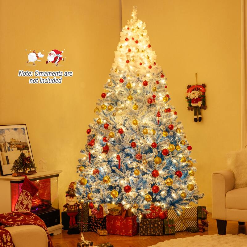 Costway 5/6/7/8 FT Artificial Christmas Tree with 180/250/350/470 Warm - See Details