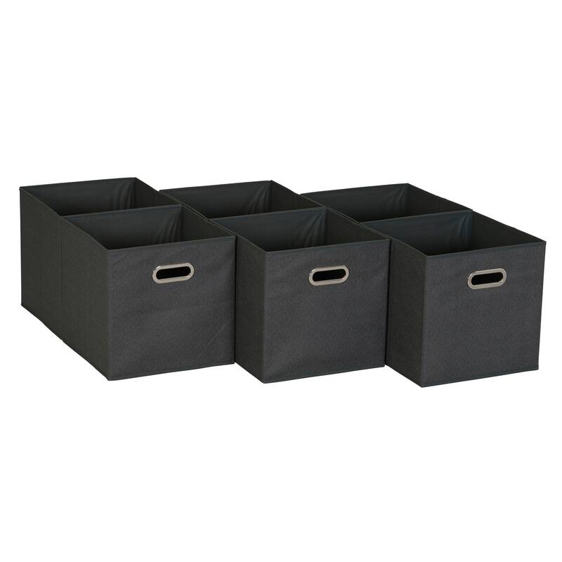 Household Essentials Open Fabric Cube Storage Bins, Set of 6