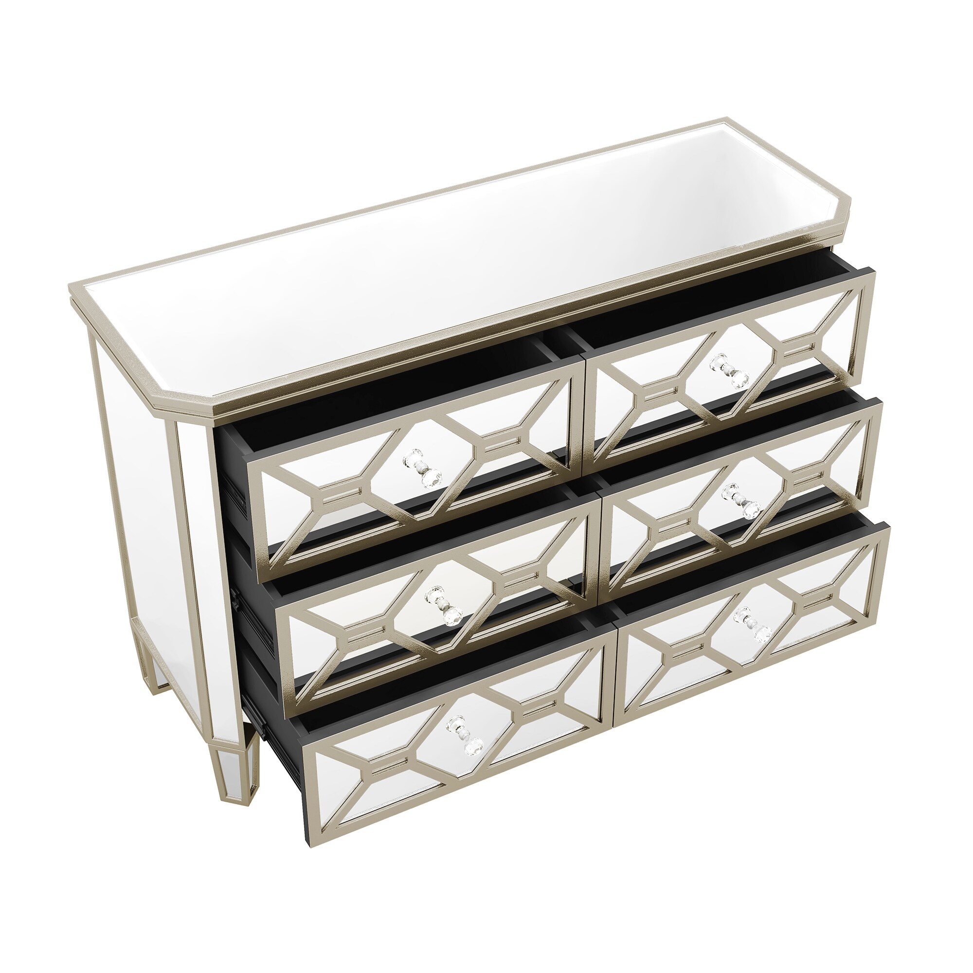 gold bow dresser pulls Bernhardt Santa Barbara Mirrored Drawer Chest | Beds/Bedroom Furniture |  Bed Down Furniture Gallery main image 0