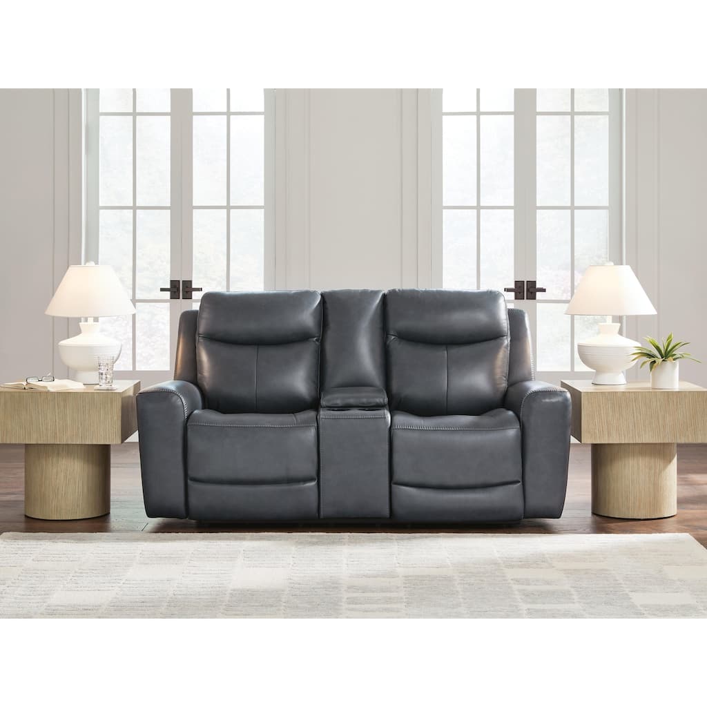 Signature Design by Ashley Mighty Moves Gray Power Reclining Loveseat - 78" W x 40" D x 42" H
