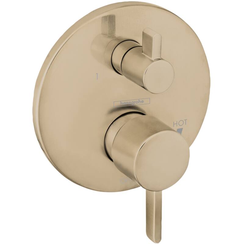 Hansgrohe S Pressure Balanced Valve Trim with Integrated 2 Outlet - Brushed Bronze