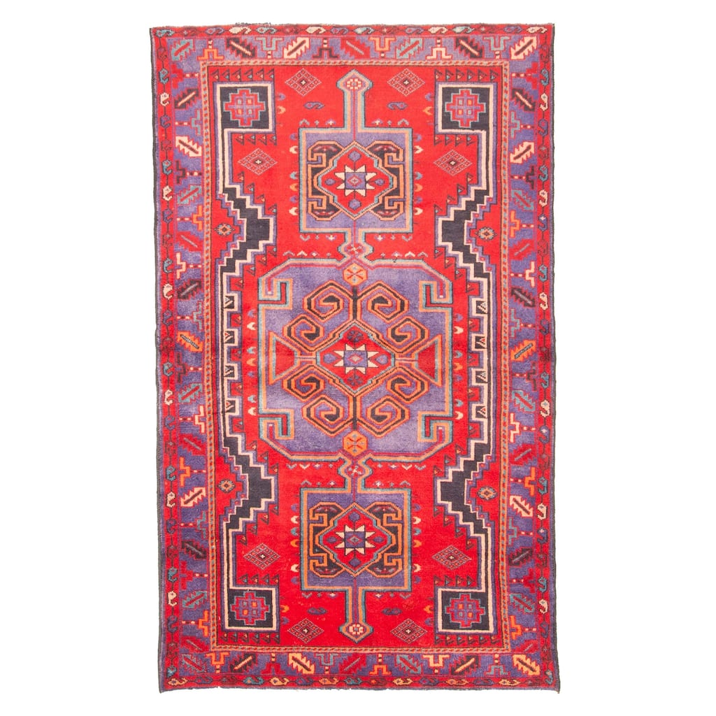 ECARPETGALLERY Hand-knotted Konya Anatolian Red Wool Rug - 3'11 x 6'8
