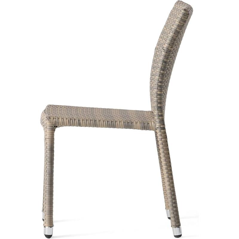 Roomfitters Outdoor Rattan Dining Chair Set of 4, Stackable Armless Patio Chairs, Weather-Resistant Design