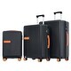preview thumbnail 28 of 31, Contrast Color 3 Piece Luggage Set Hardside Spinner Suitcase Black