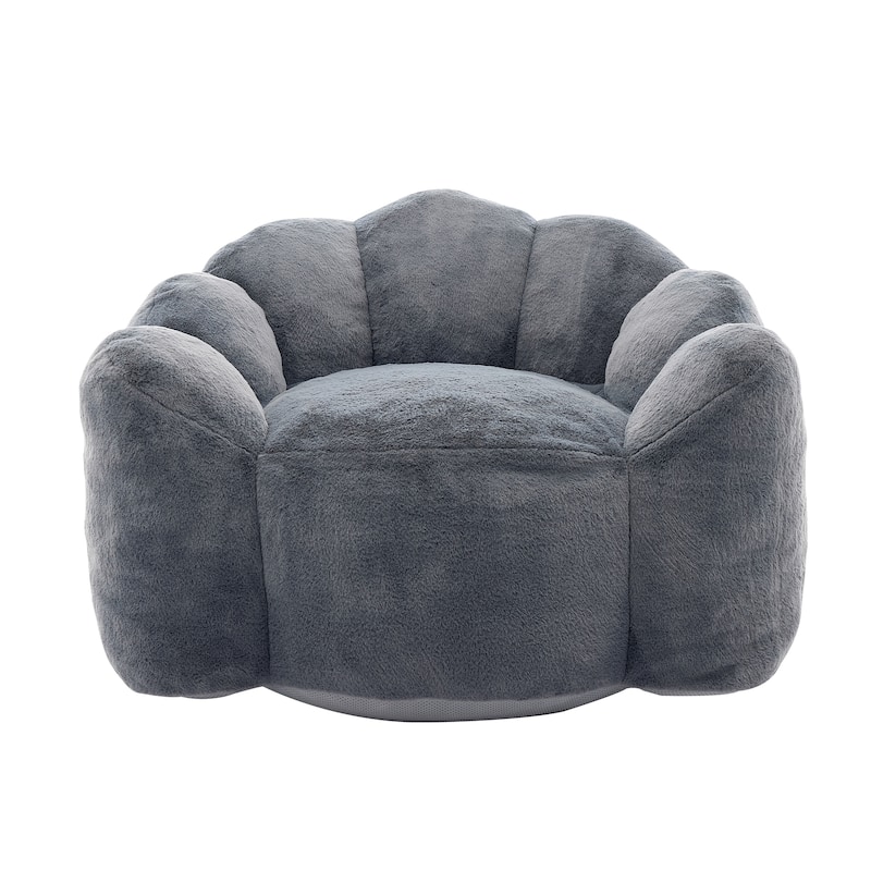 Lotus Type Compression Lazy Sofa Oversized Bean Bag Sofa Accent Chair for Adults with Pull Strap and Non-slip Base, Easily Moved