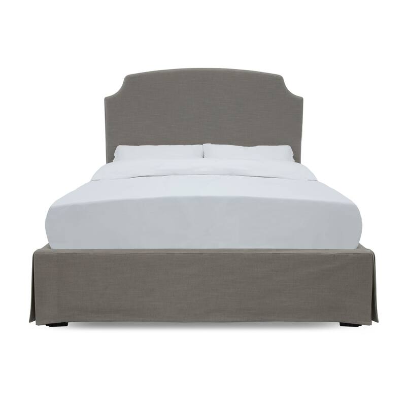 Laurel Upholsterd Skirted Storage Panel Bed in Wheat