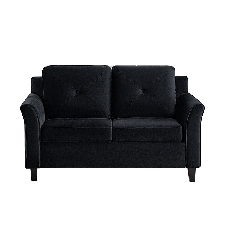 Premium Genuine Leather Loveseat with Deep Plush Seating and Goose Feather Cushions for Ultimate Comfort