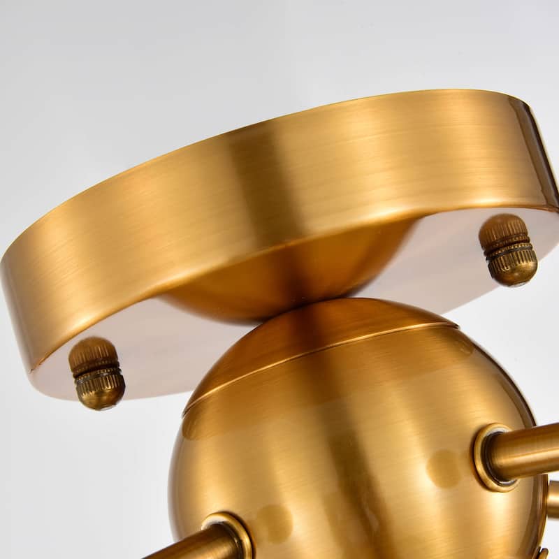 Lorena Sputnik Brushed Brass 8-Light Industrial Flush Mount