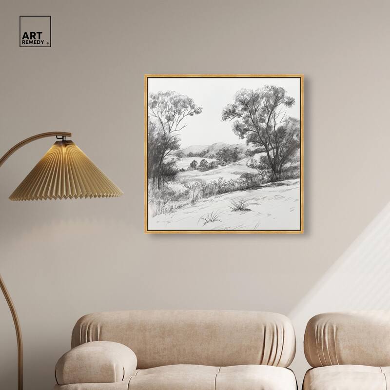 Charcoal Countryside Canvas by Art Remedy