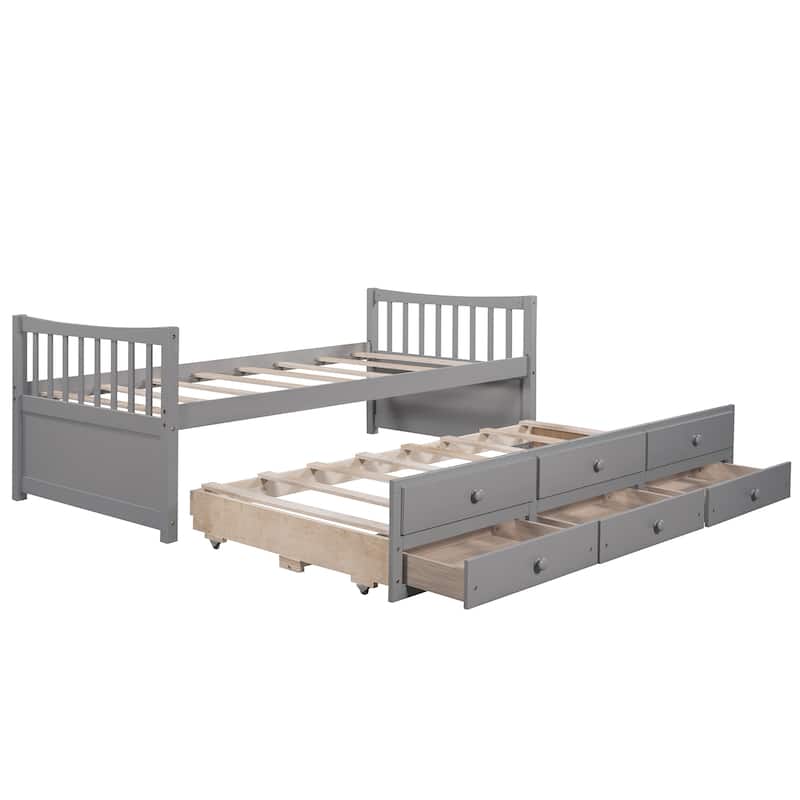 Daybed with Trundle and Drawers, Twin Size