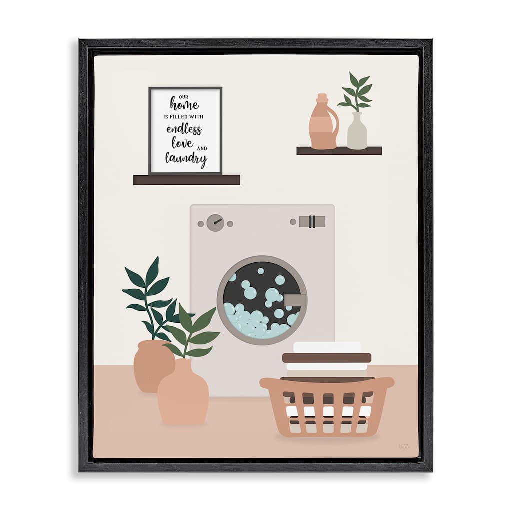 Stupell Modern Family Laundry Phrase Framed Floater Canvas Wall Art Design By Natalie Carpentieri