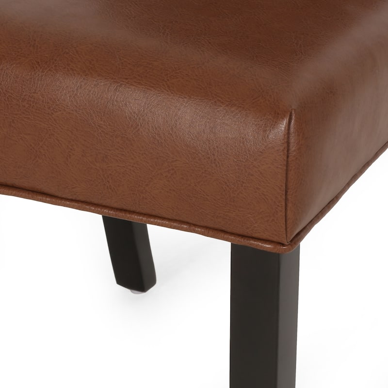 Modern Set of 2 Dining Chairs with Tufted Diamond-Stitched Backrest, Padded Seat, Solid Wood Legs for Dining Room, Living Room