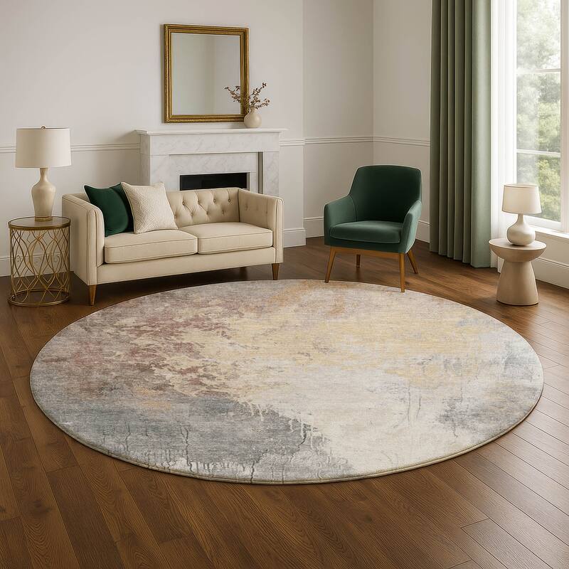Premium Washable Super Soft Modern Contemporary Mayfield Rug - 8' x 8' - Coral