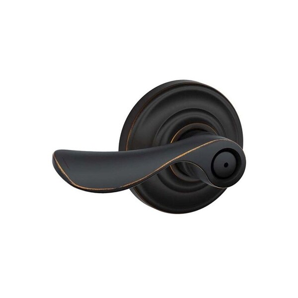 Schlage F40-CHP-AND Champagne Privacy Door Lever Set with Decorative Andover Trim