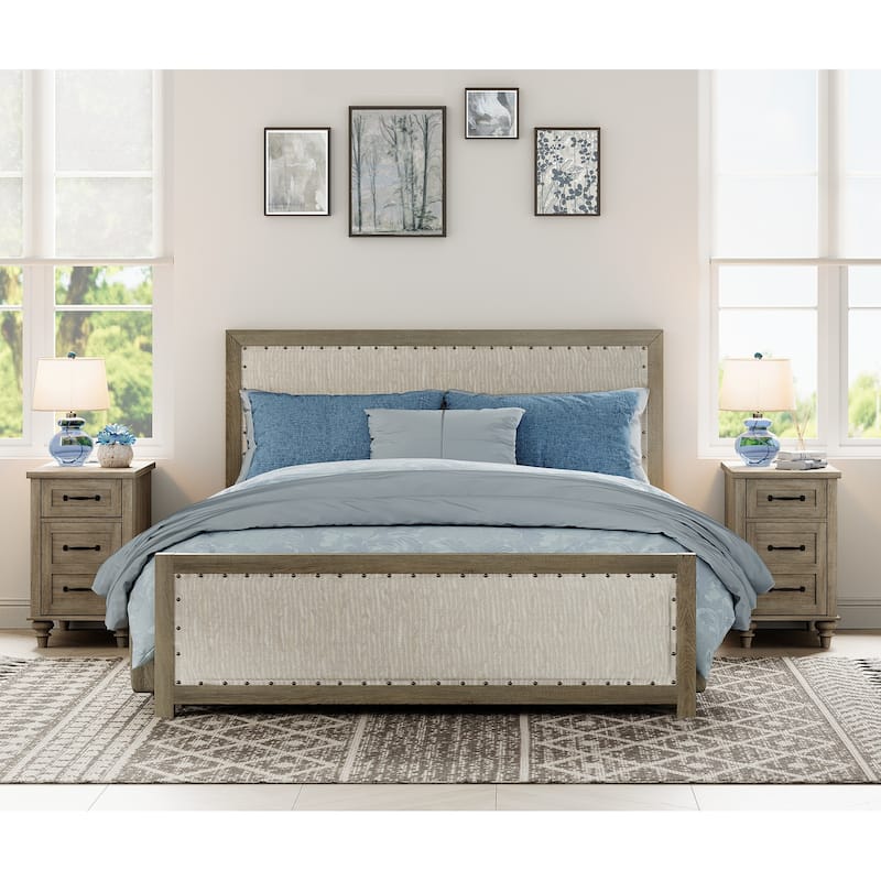 Nightstand End Table With Charging Station for Living Room Bedroom