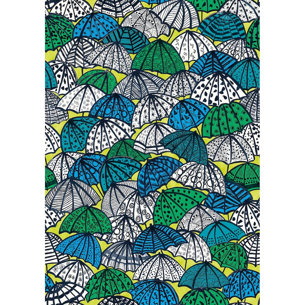 Dara Chartreuse Jolly Brollies Wallpaper
