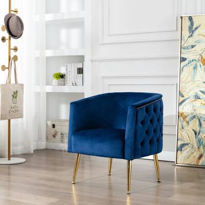 Corvus Tyrol Velvet Curved Back Barrel Accent Chair
