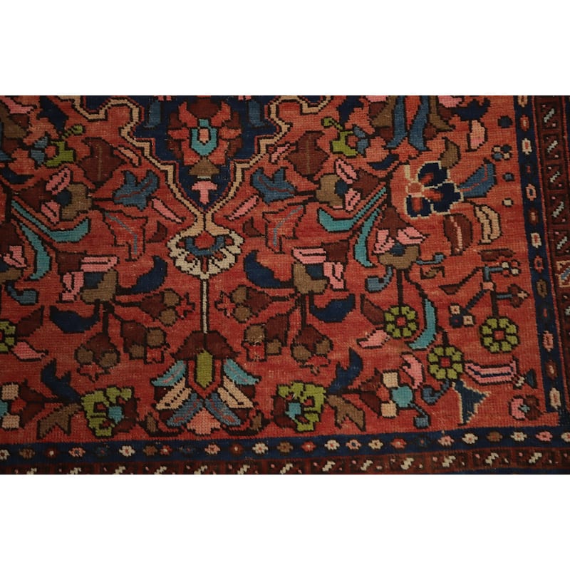 Hand Knotted Oriental 100% Wool Carpet Traditional Floral Oranges & Rust Lilian Runner Rug - 10' 6'' X 3' 3''