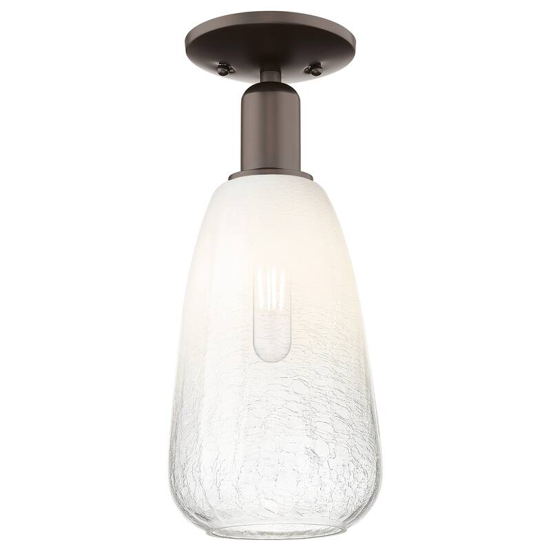 Innovations Lighting 716-1C-15-6 Brookhaven Almond Semi-Flush - Oil Rubbed Bronze / Opal