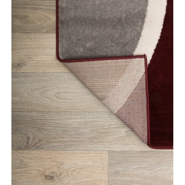Shop Modern Abstract Circles Area Rug Burgundy 7 10 X 10 2