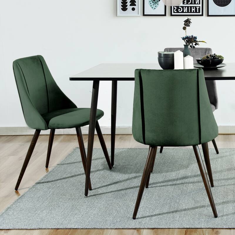 Velvet Upholstered Dining Chair Side Chair for Waiting Reception Room