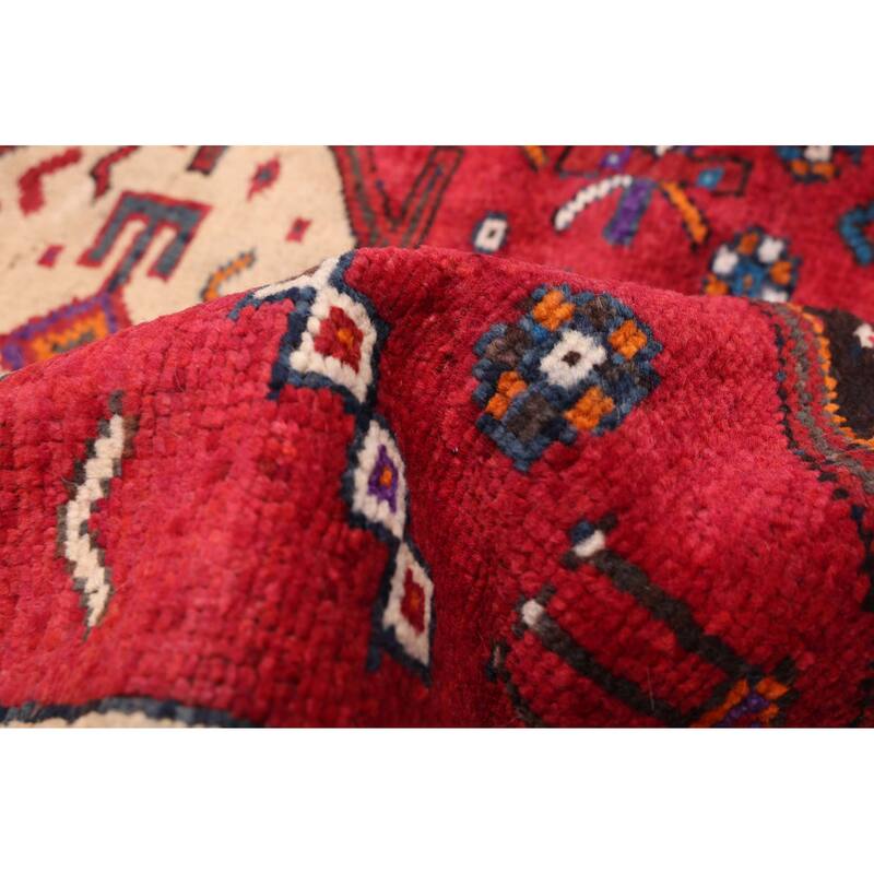 ECARPETGALLERY Hand-knotted Melis Vintage Red Wool Rug - 4'4 x 10'6