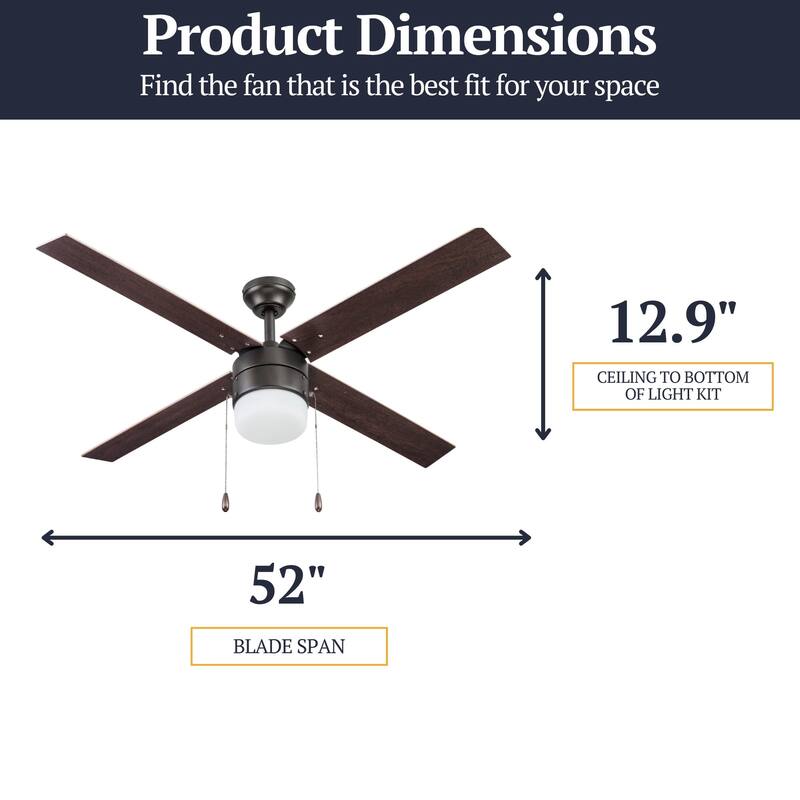 52" Prominence Home Chism Indoor Ceiling Fan, Espresso Bronze - 52