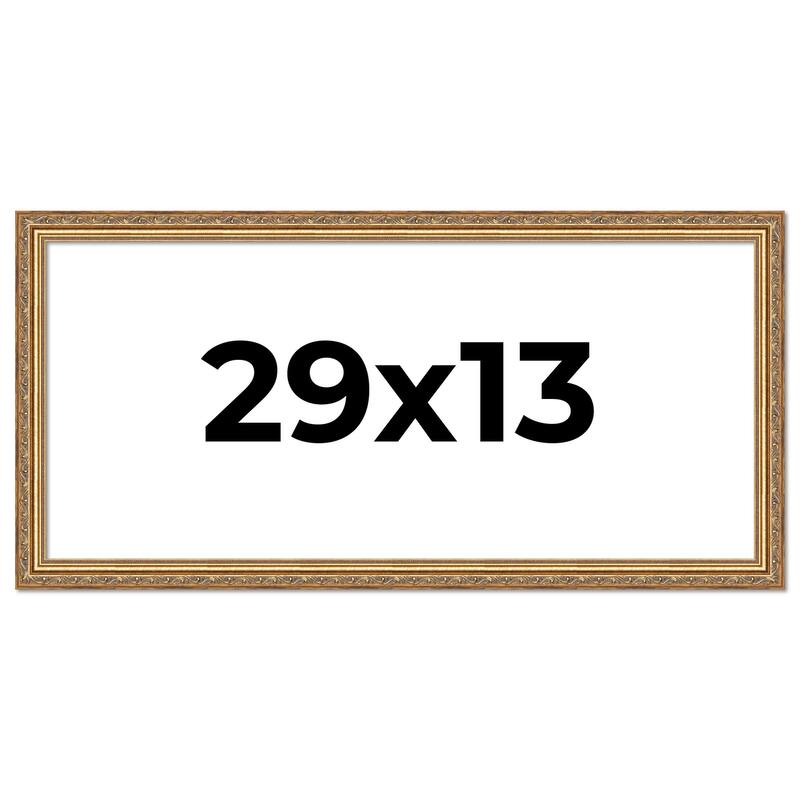 29x13 Frame Red Solid Wood Picture Frame Width 1.75 Inches | Interior Frame Depth 1 13/16 Inches