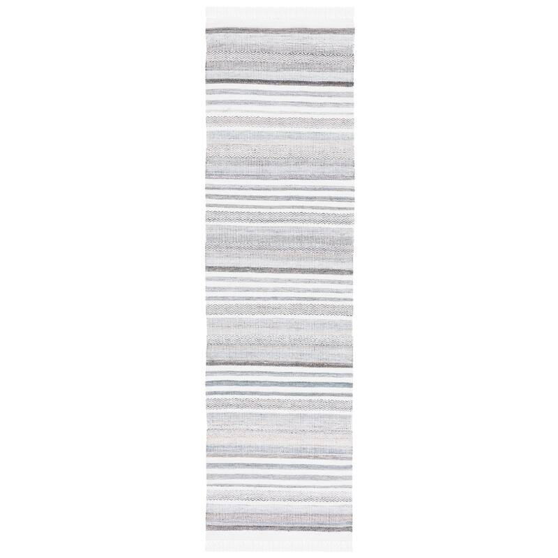 SAFAVIEH Handmade Kilim Mansoura Transitional Rug - 2'3" x 8' Runner - Ivory/Grey