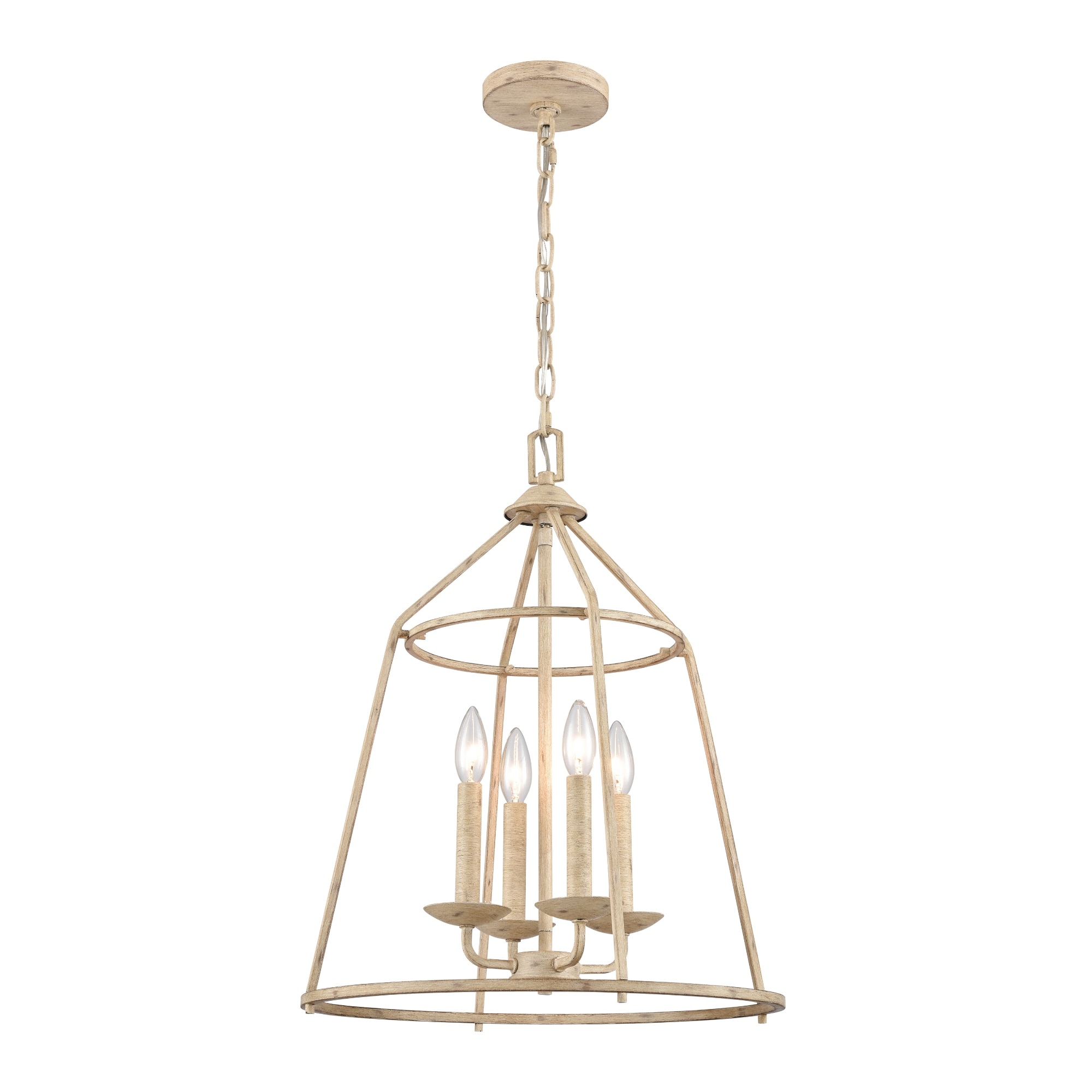 4-Light Open Caged Ceiling Chandelier - 22.25" - Cream