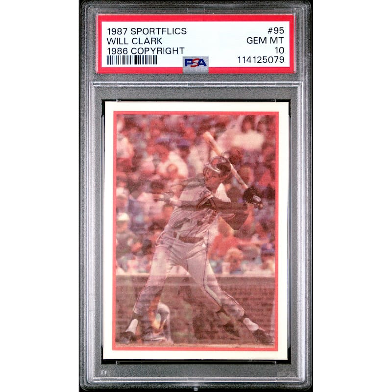 Will Clark 1987 Sportflics 1986 Baseball Rookie Card #95 Graded PSA 10 - 8' x 11'
