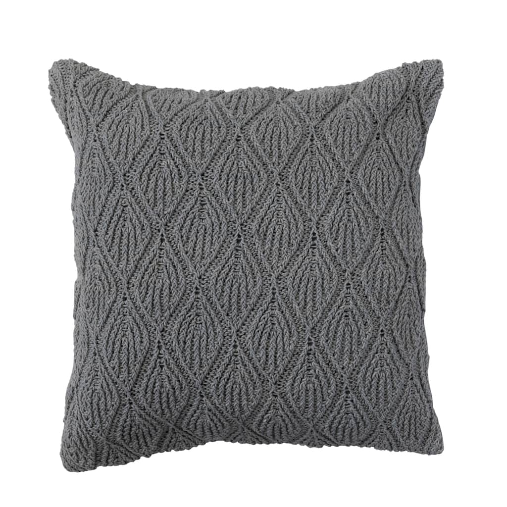 Handwoven Cotton Pillow Cover with Diamond Pattern