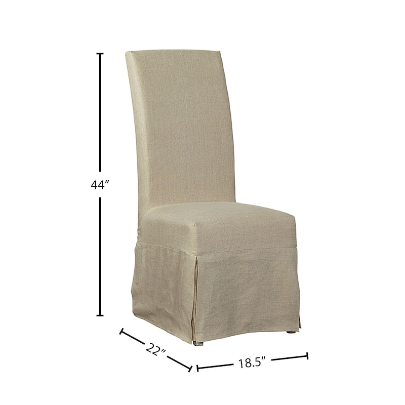 Furniture Classics Orleans Minimalist Linen Slip Covered Parsons Chair