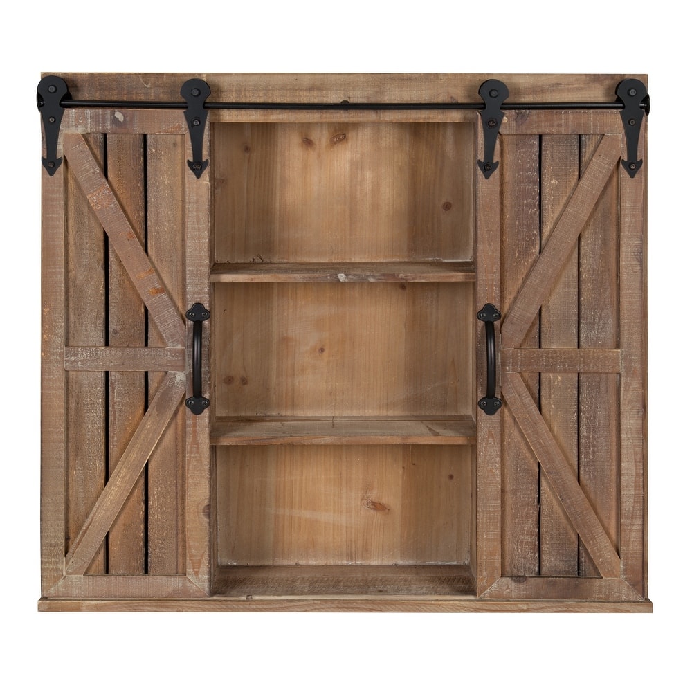 Kate and Laurel Cates Rustic Wood Decorative Cabinet