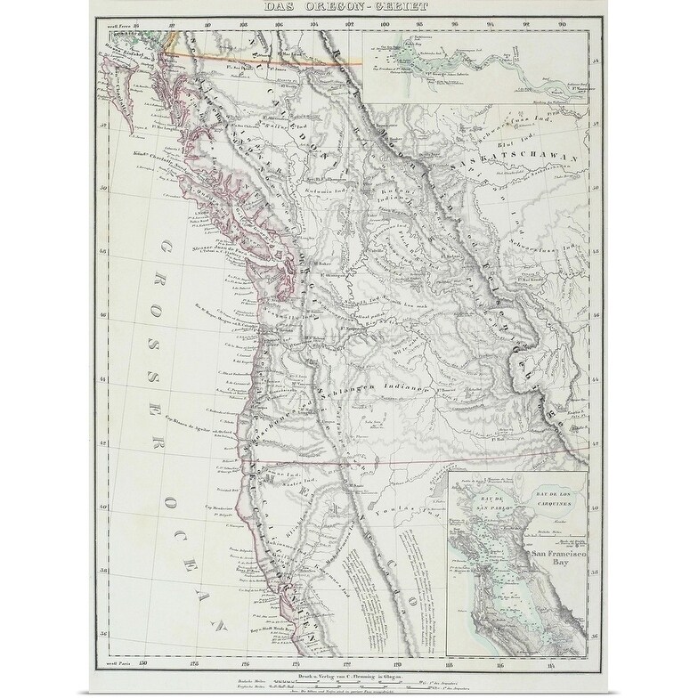 Shop Map Of Pacific Northwest United States Poster Print