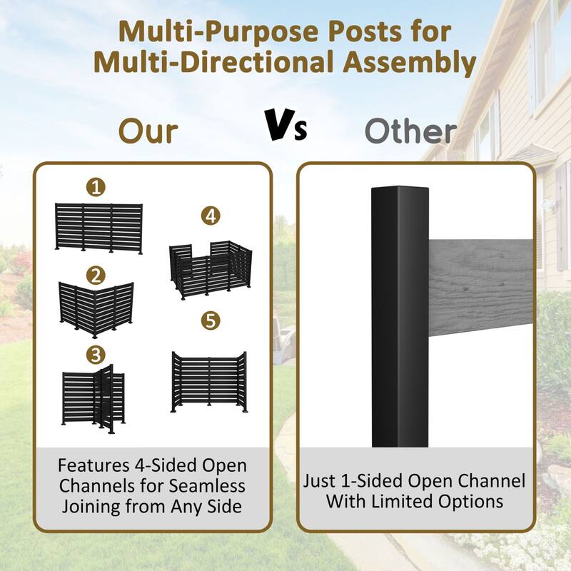 VEIKOUS 1 Pannel Versatile Outdoor Privacy Panels, Aluminum and Wooden Fence Panels for Garden