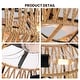 preview thumbnail 3 of 8, 19 In. Rattan Low Profile Ceiling Fan With Lights And Remote, Black Flush Mount Ceiling Fan Light