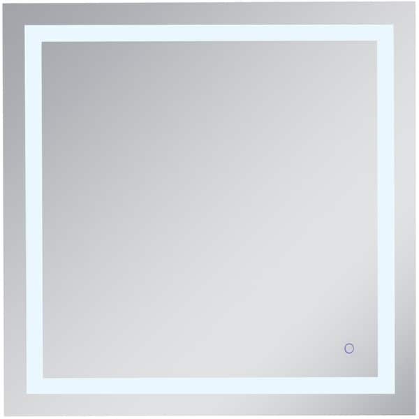 slide 2 of 8, Elegant Lighting Helios 36" Square Frameless Wall Mounted Lighted Silver